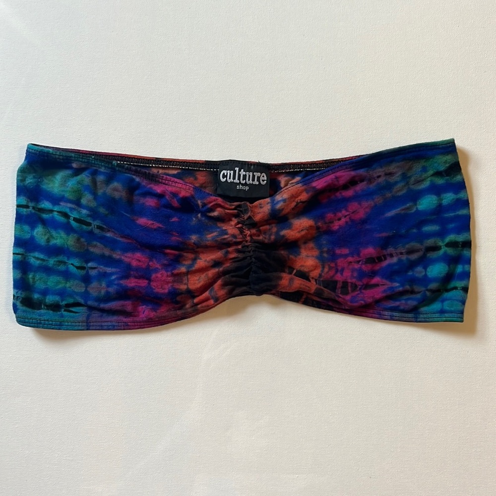 Tie-dyed bandeau top